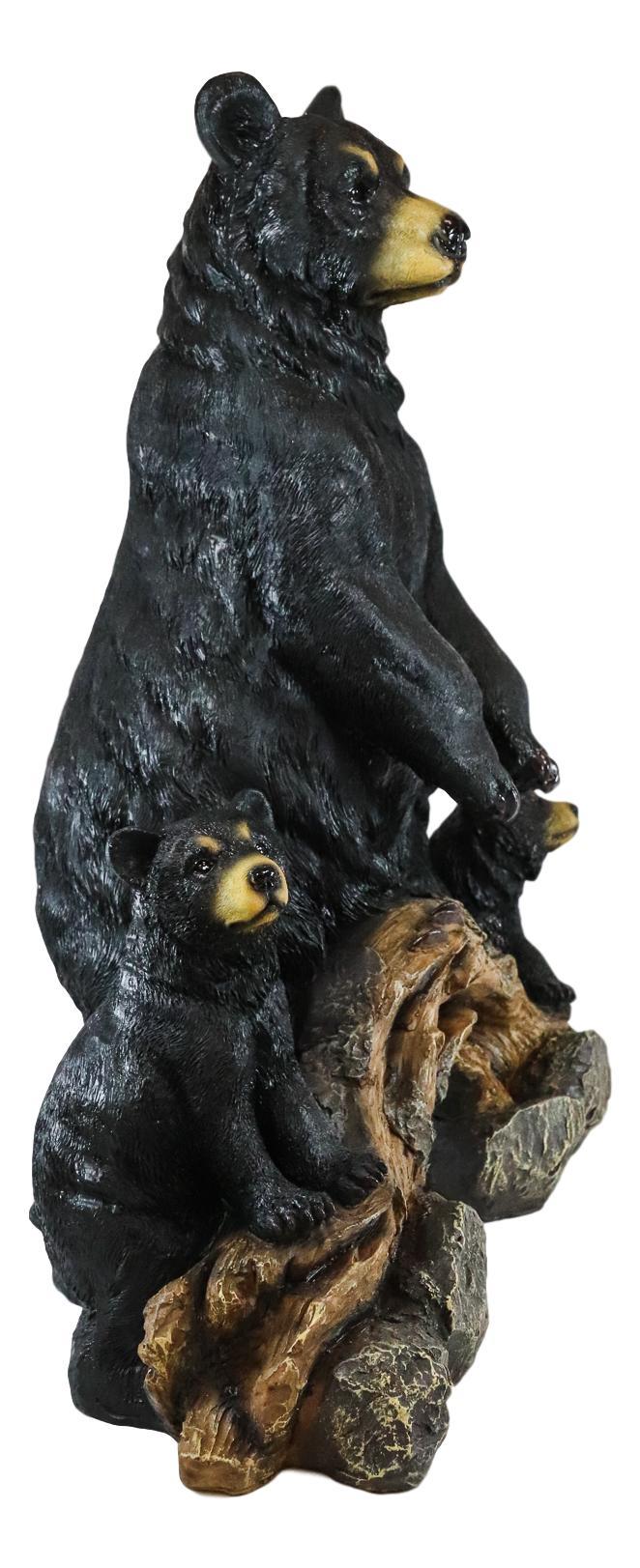 Ebros Gift Ebros Large Rustic Forest Protective Mother Black Bear With 3 Bear Cubs Statue