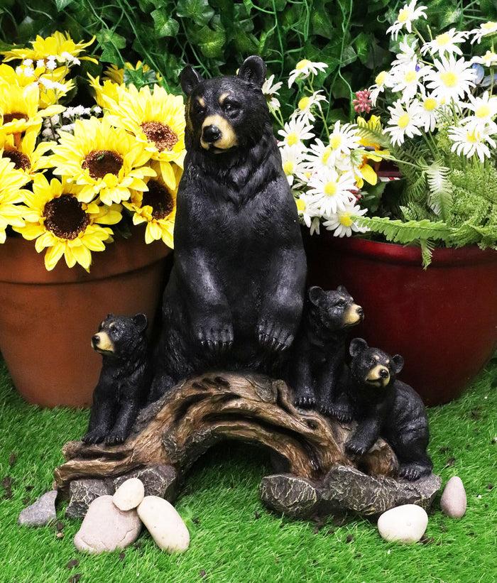 ebros gift Ebros Large Rustic Forest Protective Mother Black Bear With 3 Bear Cubs Statue