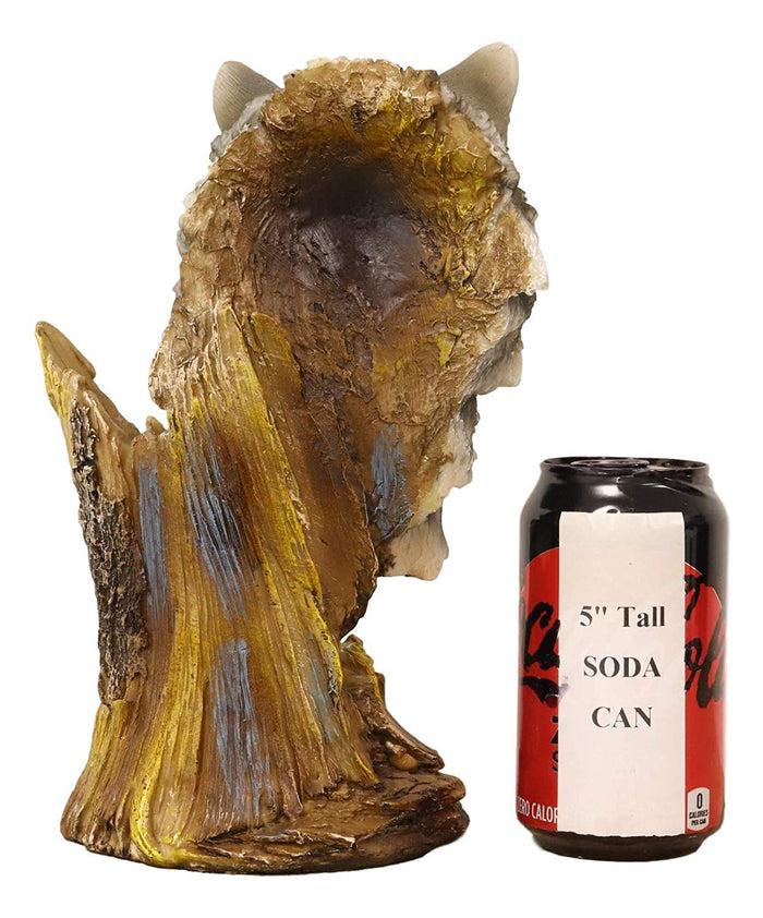 Ebros Gift Ebros Large Rustic Woodlands Gray Wolf Wine Holder Figurine 10"H Animal Spirit Statue