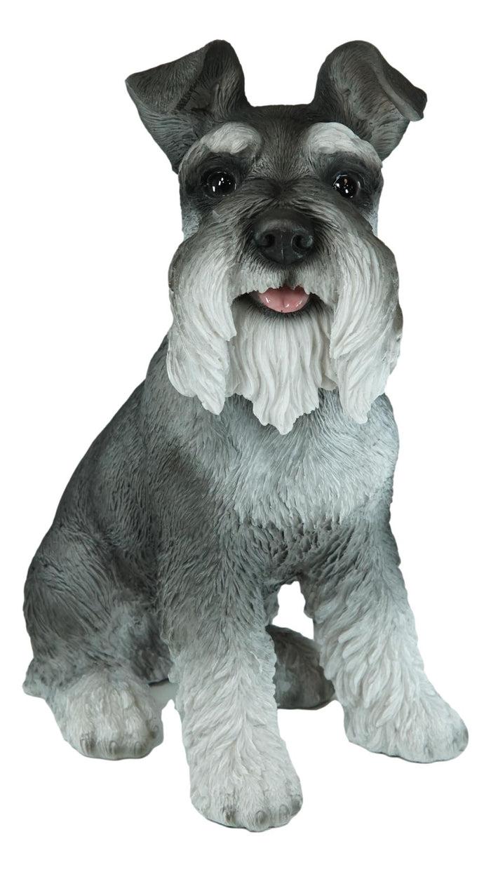 Ebros Gift Ebros Large Sitting Realistic Schnauzer Puppy Dog Statue 13"H Pet Pal Pedigree Breed
