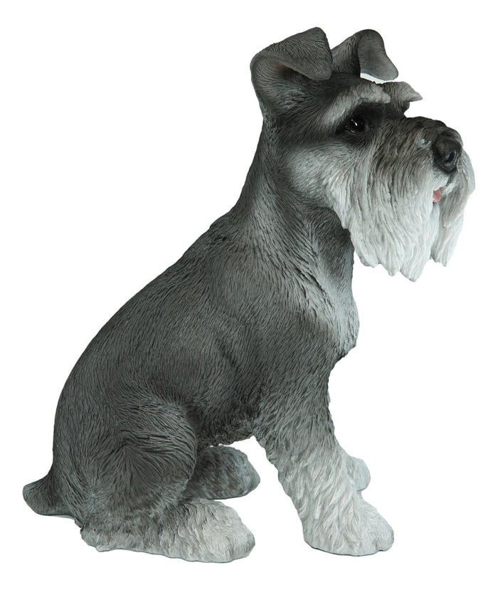 Ebros Gift Ebros Large Sitting Realistic Schnauzer Puppy Dog Statue 13"H Pet Pal Pedigree Breed