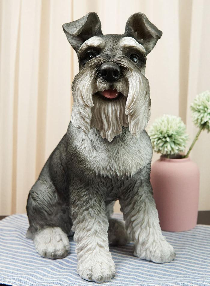 ebros gift Ebros Large Sitting Realistic Schnauzer Puppy Dog Statue 13"H Pet Pal Pedigree Breed