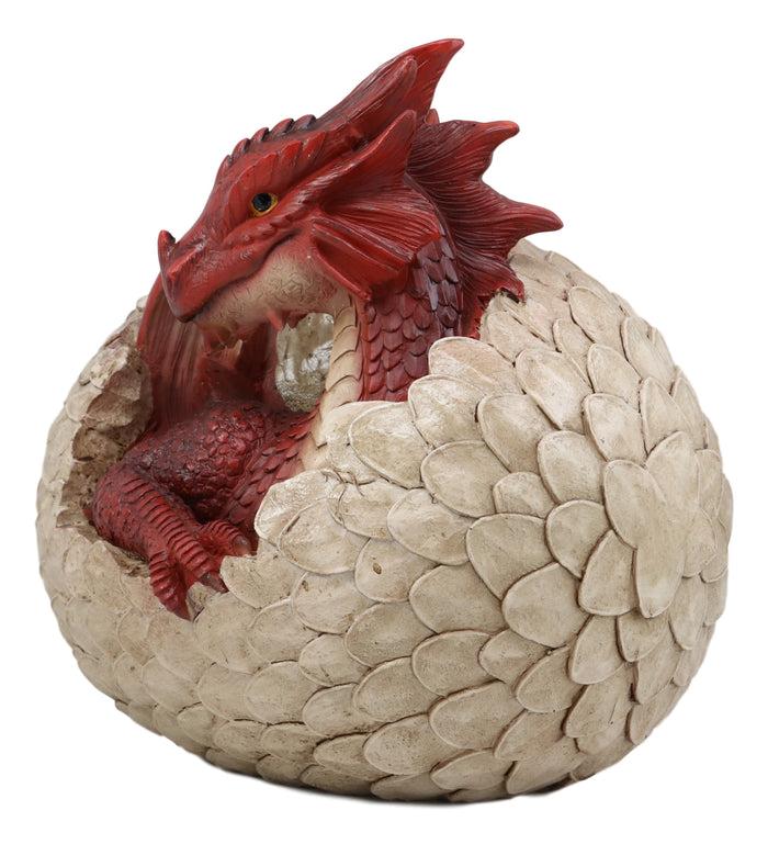 Ebros Gift Ebros Large Smaug Red Baby Dragon Hatchling In Egg Statue 9.5" Long Dungeons Dragons Legends Fantasy Home And Garden Accent Decor Sculpture Medieval Renaissance Figurine Centerpiece