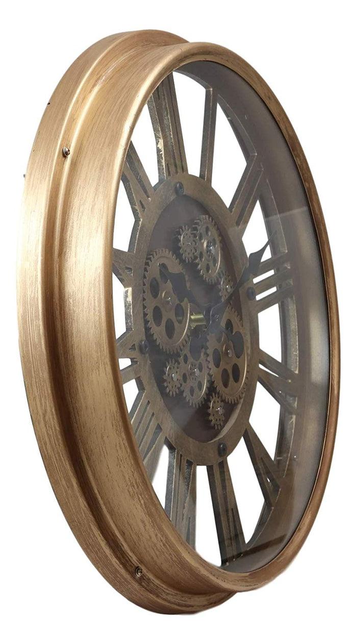 Ebros Gift Ebros Large Steampunk Mechanical Moving Gears Wall Clock Oversized Roman Numeral