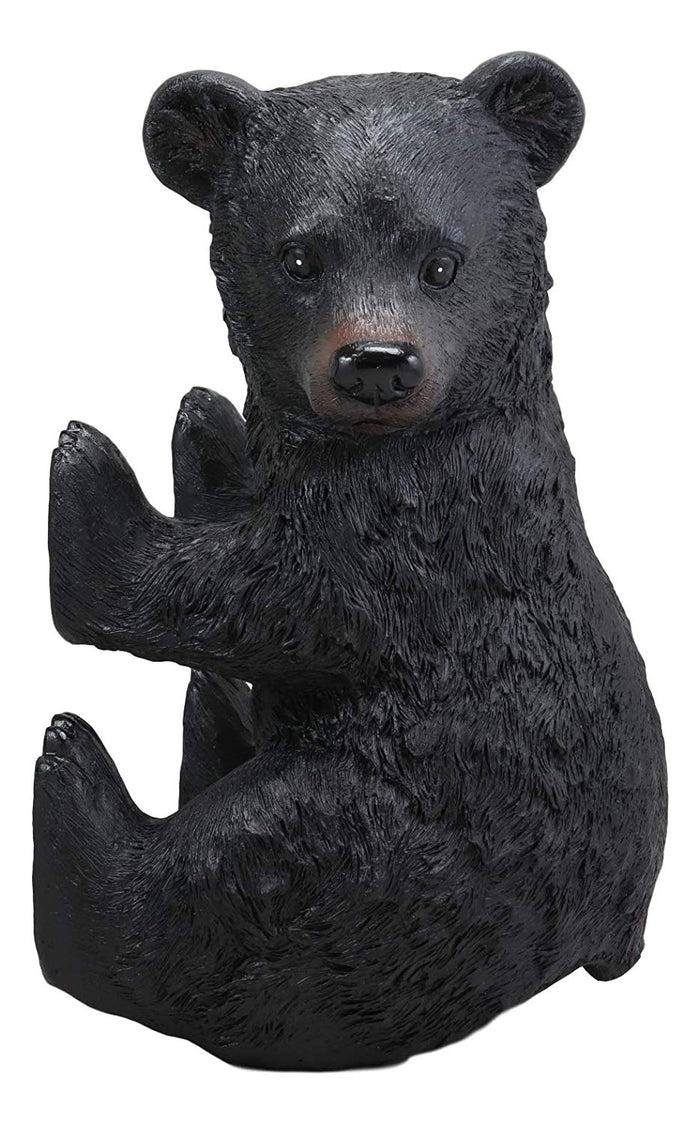 Ebros Gift Ebros Large Stinky Stool Pooping Black Bear Toilet Paper Holder Figurine 13.5"Tall Powder Room Bathroom Wall Decor Plaque For Rustic Cabin Hunting Lodge Animal Bears Sculpture