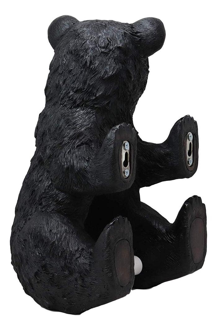 Ebros Gift Ebros Large Stinky Stool Pooping Black Bear Toilet Paper Holder Figurine 13.5"Tall Powder Room Bathroom Wall Decor Plaque For Rustic Cabin Hunting Lodge Animal Bears Sculpture