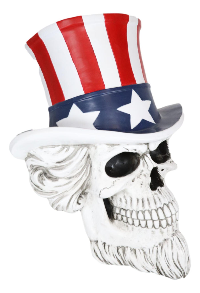 Ebros Gift Ebros Large Uncle Sam Patriotic Grinning Skull With Top Hat Wall Decor Hanging Plaque