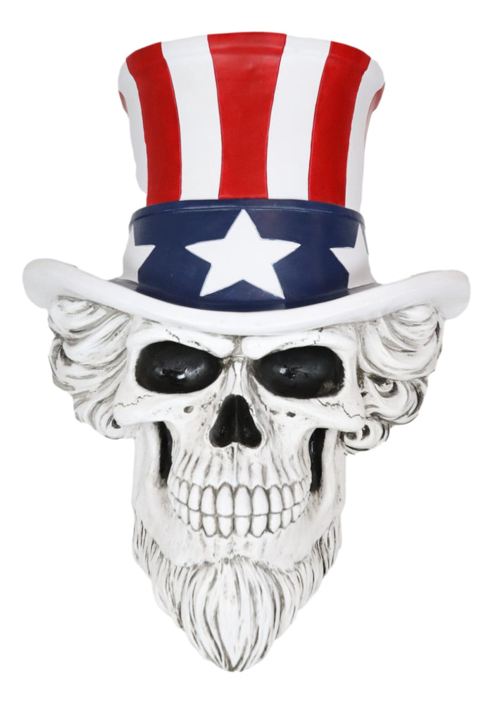 Ebros Gift Ebros Large Uncle Sam Patriotic Grinning Skull With Top Hat Wall Decor Hanging Plaque
