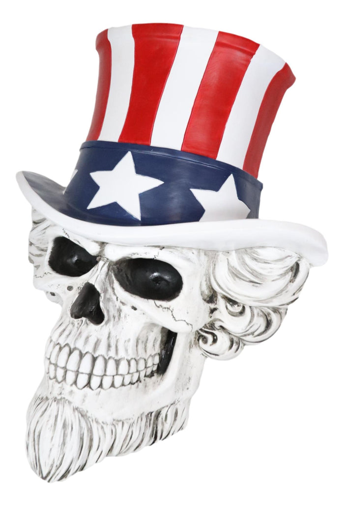 Ebros Gift Ebros Large Uncle Sam Patriotic Grinning Skull With Top Hat Wall Decor Hanging Plaque