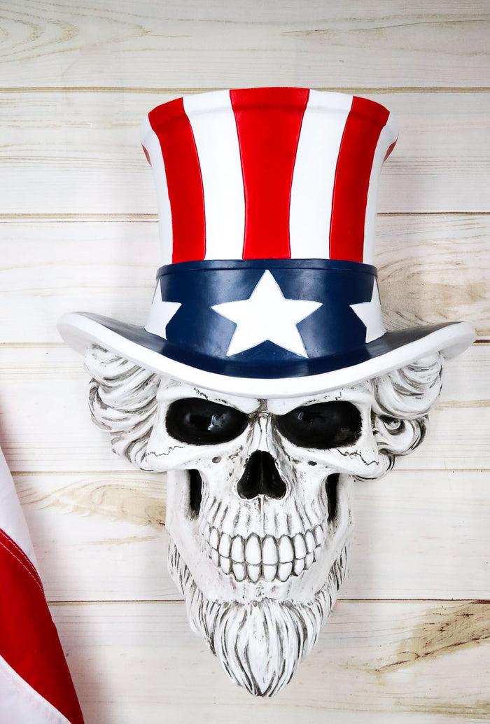 ebros gift Ebros Large Uncle Sam Patriotic Grinning Skull With Top Hat Wall Decor Hanging Plaque