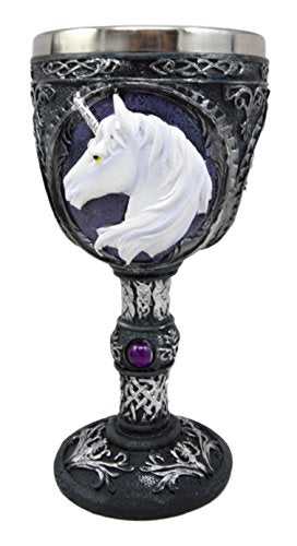 Ebros Gift Ebros Large Unicorn Wine Of Purity Goblet Chalice Cup Figurine 8oz Fantasy Decor