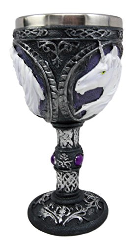 Ebros Gift Ebros Large Unicorn Wine Of Purity Goblet Chalice Cup Figurine 8oz Fantasy Decor
