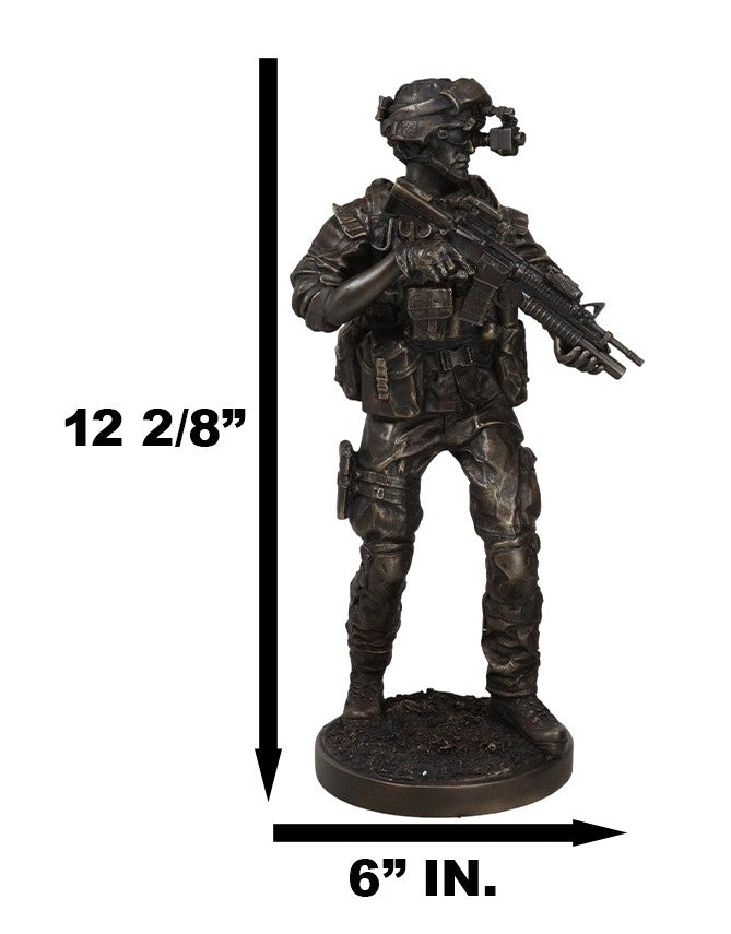 Ebros Gift Ebros Large US Military Special Operations Covert Night Mission Soldier Statue 12.5"H