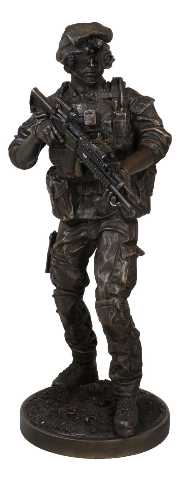Ebros Gift Ebros Large US Military Special Operations Covert Night Mission Soldier Statue 12.5"H