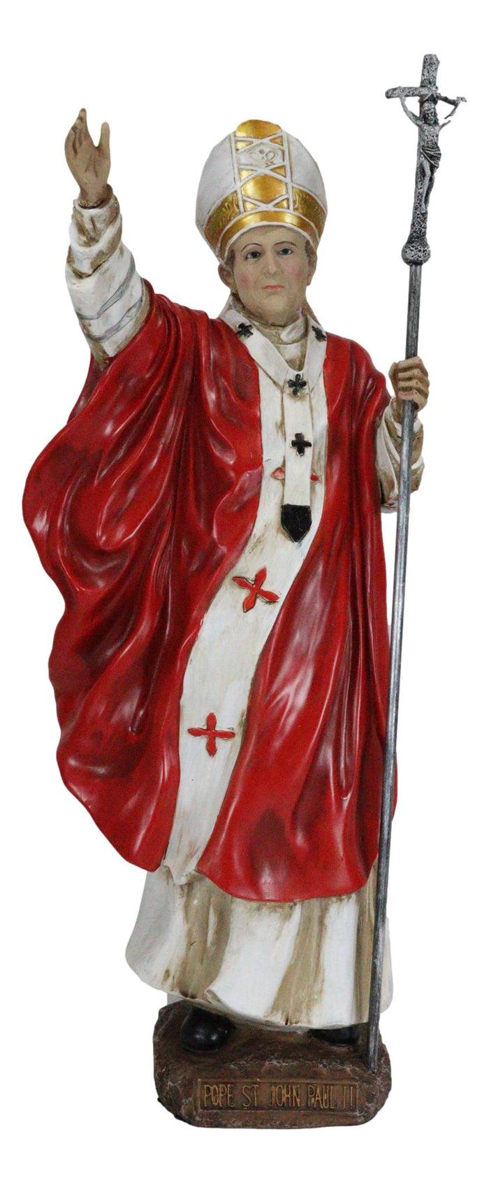 Ebros Gift Ebros Large Venerable Pope John Paul II Holding The Cross Of Christ Statue