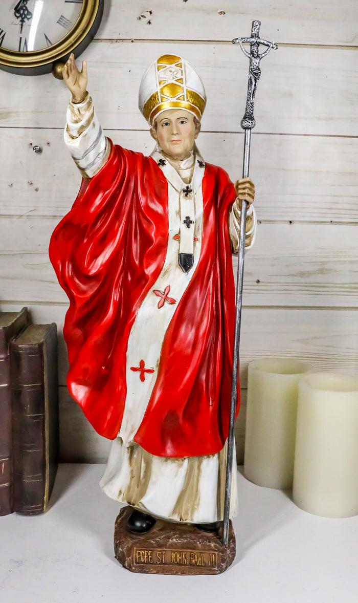 ebros gift Ebros Large Venerable Pope John Paul II Holding The Cross of Christ Statue