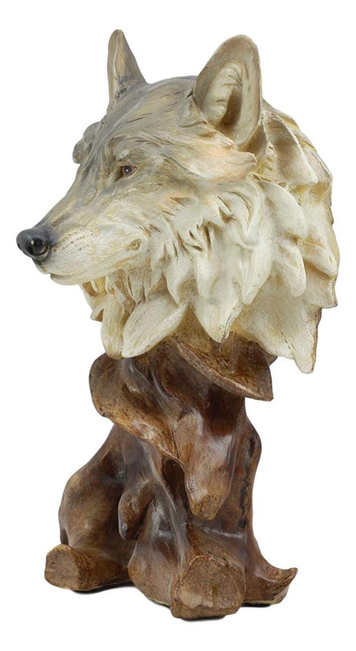 Ebros Gift Ebros Large Wildlife Woodlands Gray Wolf Bust Statue 10.75" Tall Wolf Head Sculpture