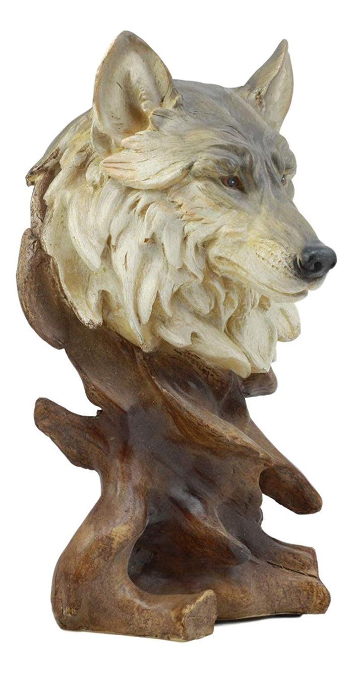 Ebros Gift Ebros Large Wildlife Woodlands Gray Wolf Bust Statue 10.75" Tall Wolf Head Sculpture