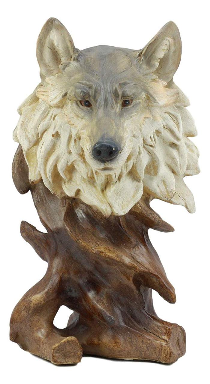 ebros gift Ebros Large Wildlife Woodlands Gray Wolf Bust Statue 10.75" Tall Wolf Head Sculpture