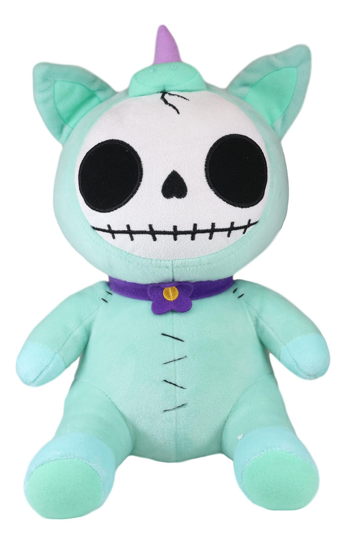 Ebros Gift Ebros Larger Furry Bones Blue Unicorn Unie Skeleton With Pink Horn Plush Toy