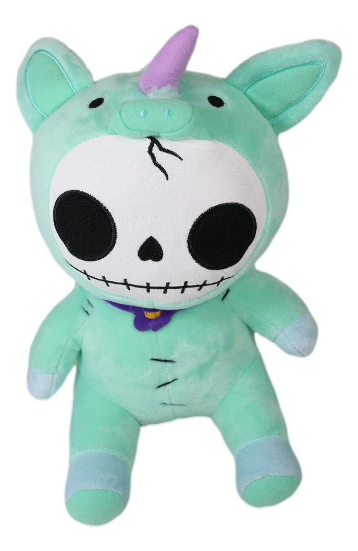 Ebros Gift Ebros Larger Furry Bones Blue Unicorn Unie Skeleton With Pink Horn Plush Toy