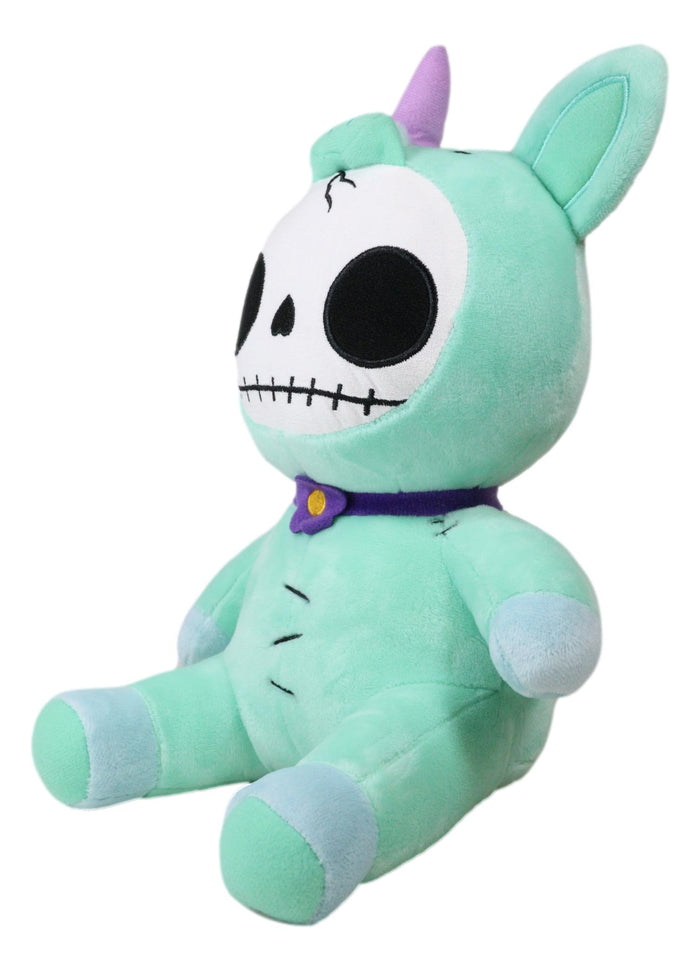 Ebros Gift Ebros Larger Furry Bones Blue Unicorn Unie Skeleton With Pink Horn Plush Toy