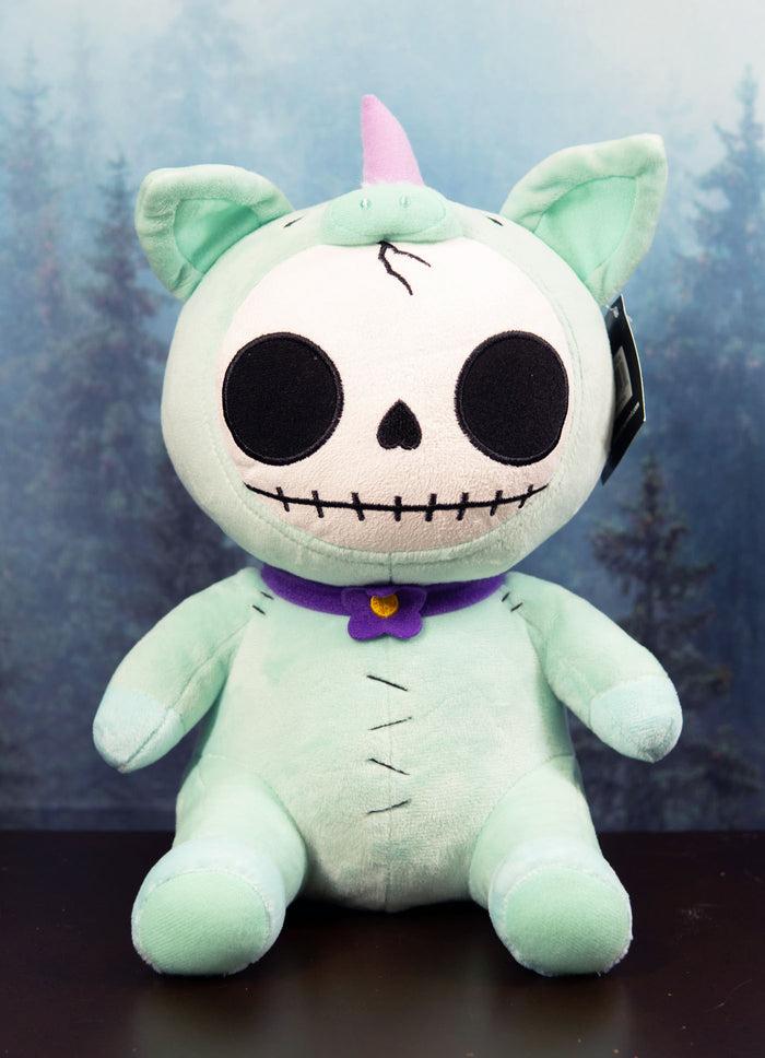 ebros gift Ebros Larger Furry Bones Blue Unicorn Unie Skeleton With Pink Horn Plush Toy