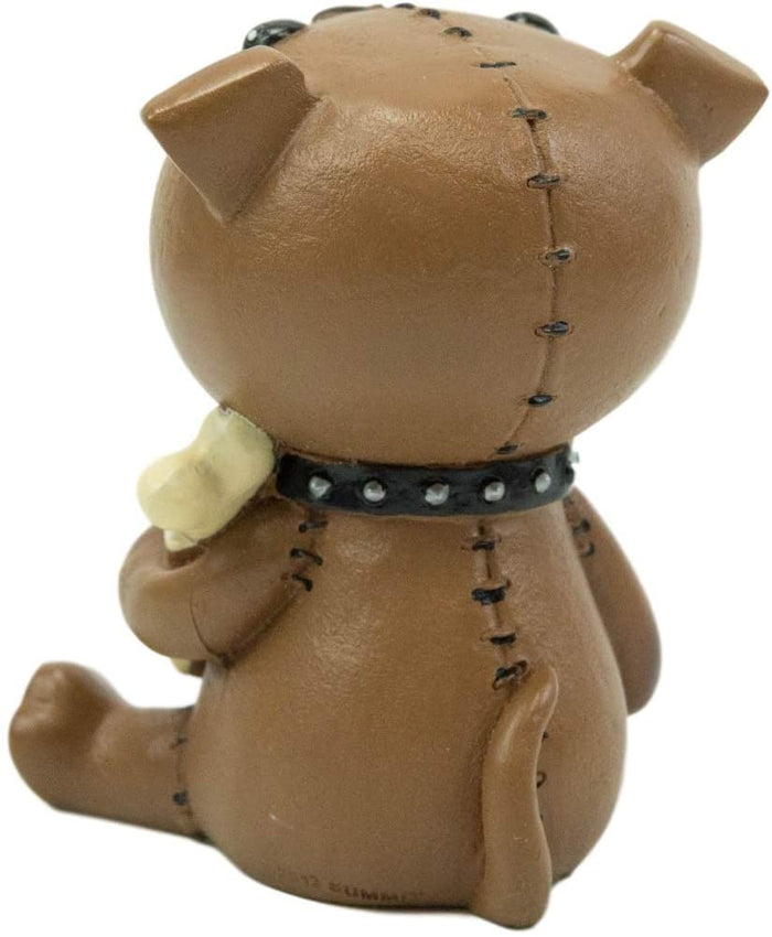 Ebros Gift Ebros Larger Furry Bones Brown Rocky Holding Bone Skeleton 4"H Furrybones Skulls