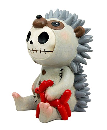 Ebros Gift Ebros Larger Furry Bones Pygmy Hedgehog Skeleton Monster Sit Up Ornament Figurine 3.75"Tall