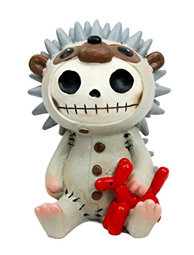 Ebros Gift Ebros Larger Furry Bones Pygmy Hedgehog Skeleton Monster Sit Up Ornament Figurine 3.75"Tall