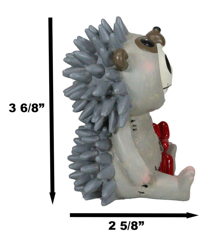 Ebros Gift Ebros Larger Furry Bones Pygmy Hedgehog Skeleton Monster Sit Up Ornament Figurine 3.75"Tall