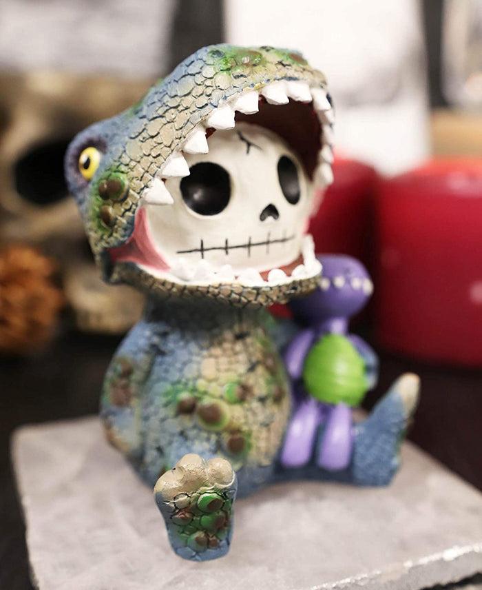 ebros gift Ebros Larger Furry Bones Rex The Tyrannosaurus and Purple Dinosaur Skeleton 4"H