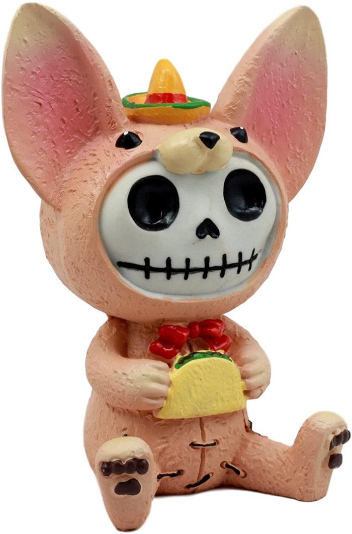 Ebros Gift Ebros Latin Chihuahua Taco Furrybones Figurine 3.5" H Skeleton Collectible