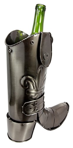 Ebros Gift Ebros Le Fleur Crusader Medieval Knight Boot Steel Metal Wine Bottle Holder Caddy