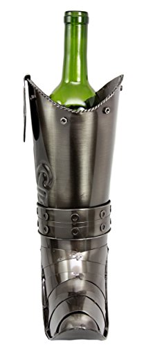 Ebros Gift Ebros Le Fleur Crusader Medieval Knight Boot Steel Metal Wine Bottle Holder Caddy