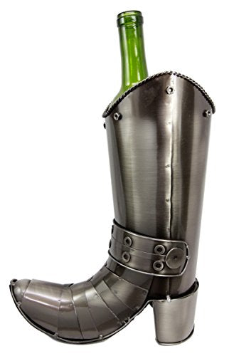 Ebros Gift Ebros Le Fleur Crusader Medieval Knight Boot Steel Metal Wine Bottle Holder Caddy