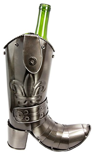 ebros gift Ebros Le Fleur Crusader Medieval Knight Boot Steel Metal Wine Bottle Holder Caddy