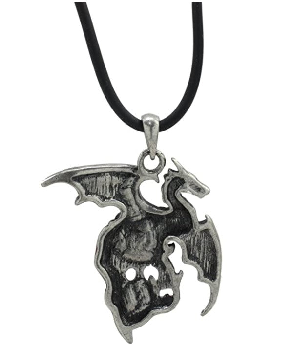 Ebros Gift Ebros Legend Of The Swords Viserion Flame Dragon Pendant Pewter Pendant Necklace