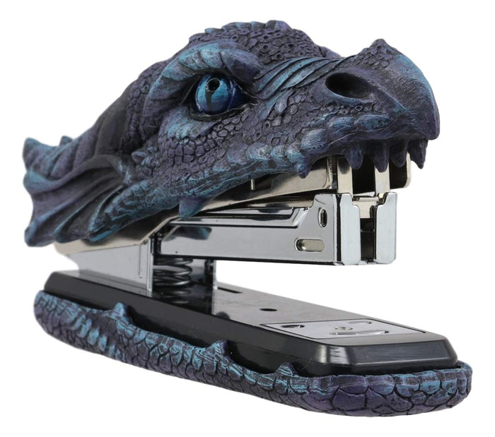 Ebros Gift Ebros Legendary Blue Ice Fire Dragon Head Stapler Light Duty Office Desktop Accessory