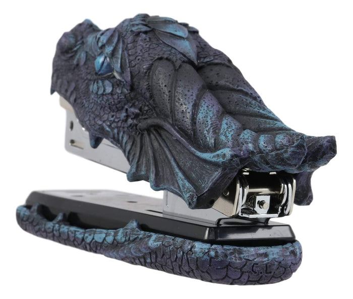Ebros Gift Ebros Legendary Blue Ice Fire Dragon Head Stapler Light Duty Office Desktop Accessory