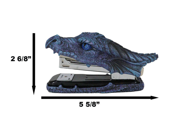 Ebros Gift Ebros Legendary Blue Ice Fire Dragon Head Stapler Light Duty Office Desktop Accessory