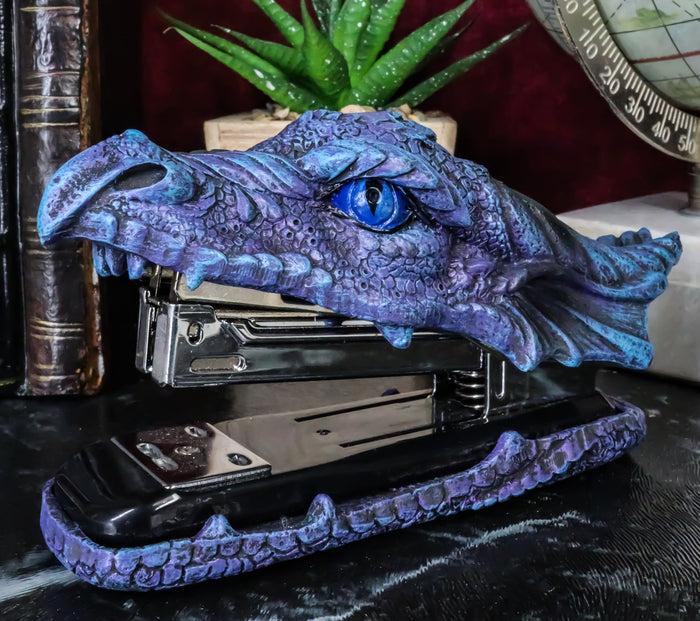 ebros gift Ebros Legendary Blue Ice Fire Dragon Head Stapler Light Duty Office Desktop Accessory