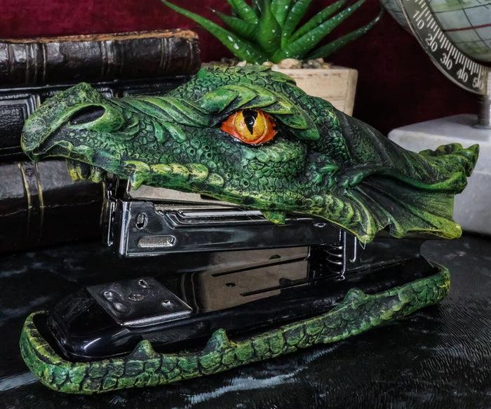 ebros gift Ebros Legendary Green Fire Dragon Head Stapler Light Duty Office Desktop Stationery