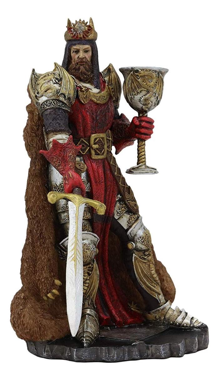 ebros gift Ebros Legendary King Arthur Pendragon Wielding The Excalibur Sword Statue 10" Tall Matter of Britain Knights of The Round Table Kingship Figurine (Vivid Colors)