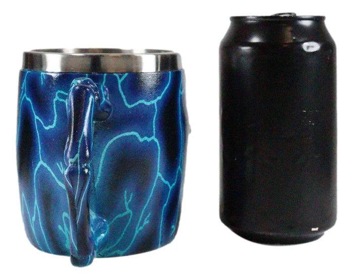 Ebros Gift Ebros Legendary Thor Blue Lightning Thunder Bolt Skull Face Coffee Mug Cup 14oz