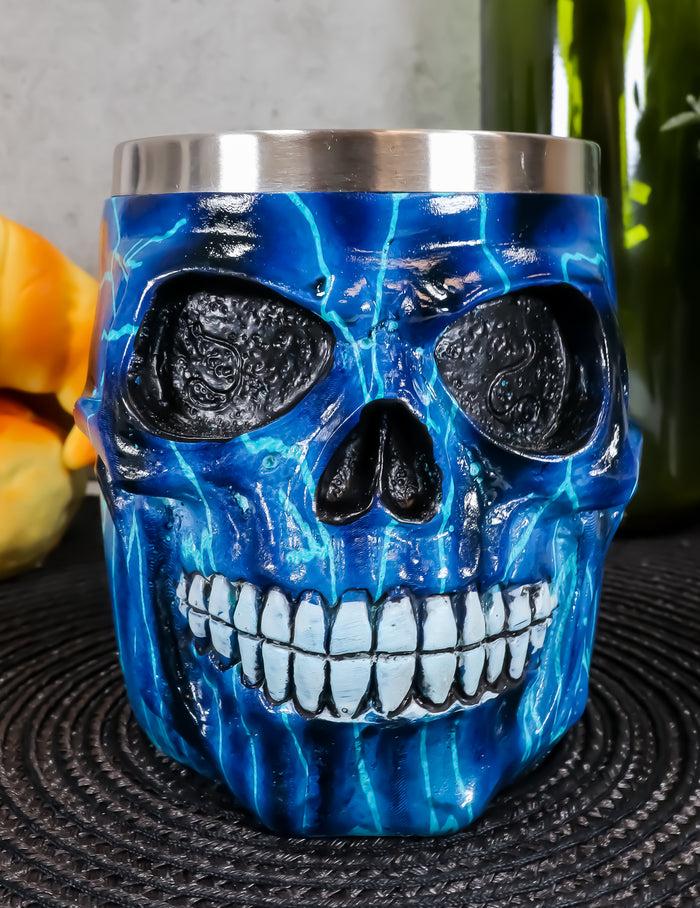 ebros gift Ebros Legendary Thor Blue Lightning Thunder Bolt Skull Face Coffee Mug Cup 14oz