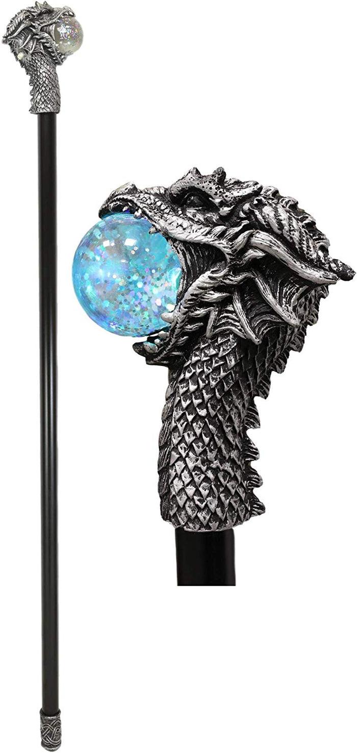 ebros gift Ebros Leviathan Dragon Color Changing LED Light Decorative Prop Walking Cane