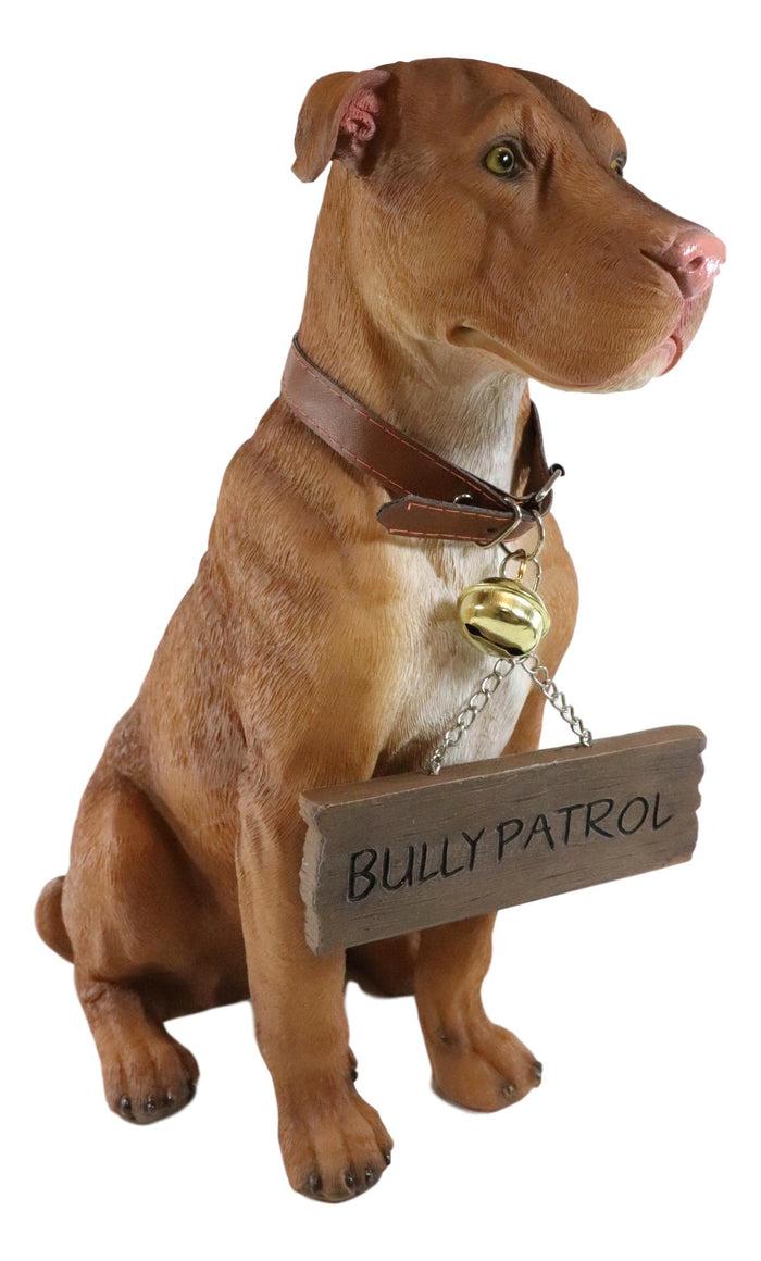 Ebros Gift Ebros Lifelike American Pit Bull Pet Dog Statue W/ Jingle Collar And Sign 13"H