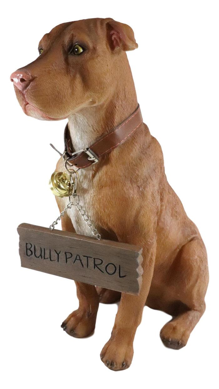 Ebros Gift Ebros Lifelike American Pit Bull Pet Dog Statue W/ Jingle Collar And Sign 13"H