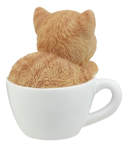 Ebros Gift Ebros Lifelike Orange Tabby Cat Teacup Pet Pal 3" Tall With Glass Eyes Figurine